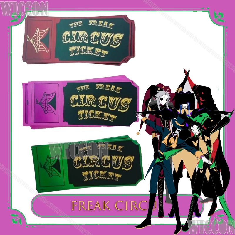 Anime Merchandise In Japanese - Freak Zirkus Ticketkarte Rot Grün Rosa
